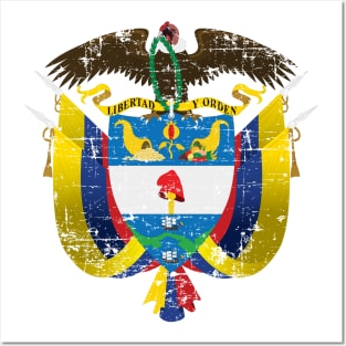 Escudo de Colombia - Colombia coat of arms - grunge design Posters and Art